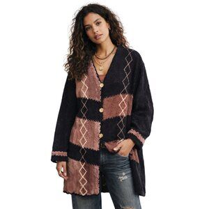 Vintage Chunky Knit Sweater Cardigan Size Large